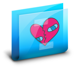 Folder Broken Heart Blue Icon 256x256 png